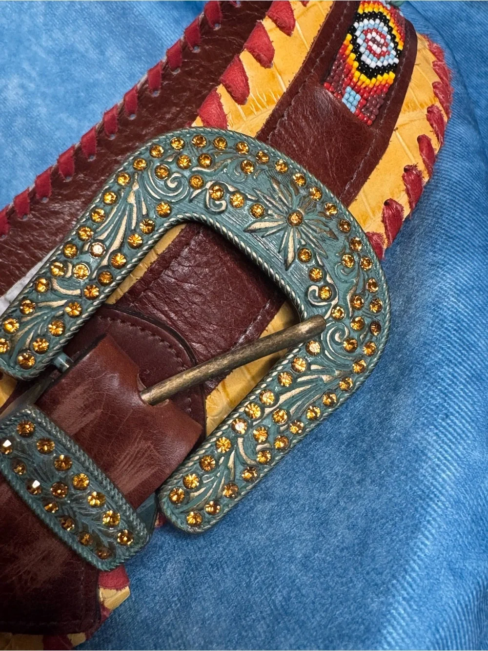 Cowgirl Belt: KurtMen Design Beaded & Whipstitched Showstopper